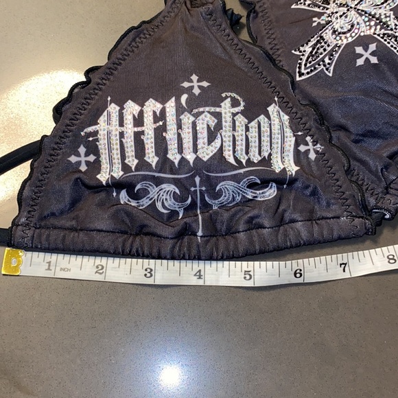 NWT Affliction Black Premium Stone Flower Bikini - Picture 6 of 8